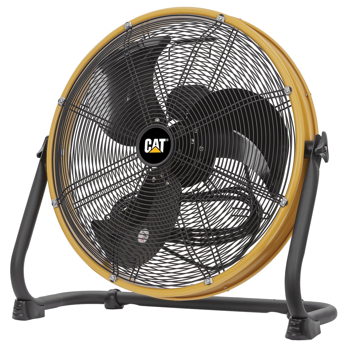 Caterpillar® Fan 20" High-Velocity 4-Speed Shroud Metal Floor Fan, 5200 CFM, Yellow