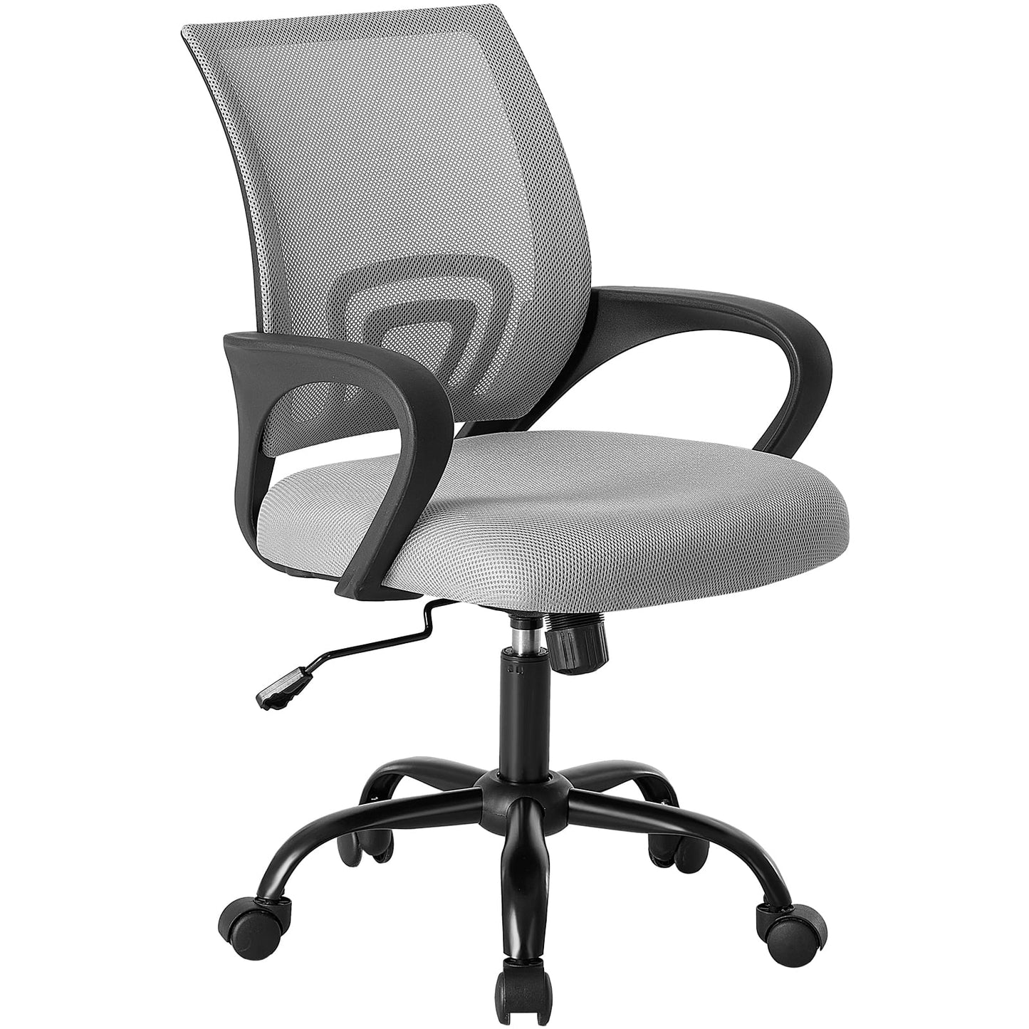 CONCETTA Set of 2 Home Office Computer Chair, With Lumbar Support, Adjustable Height, Fixed Armrests, Suitable For Meeting Rooms, 360°Rotation, For Adults, Gray