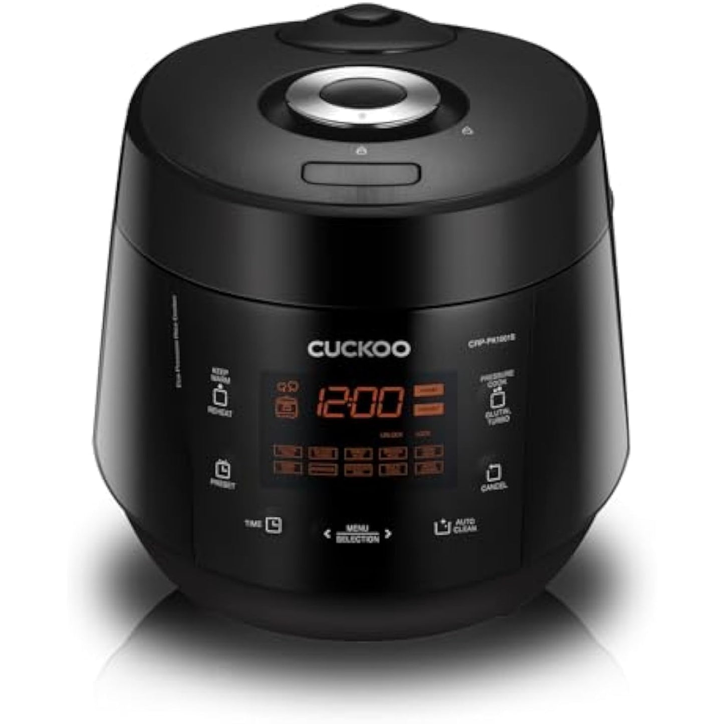 CRP-PK1001S 10-Cup (Uncooked) / 20-Cup (Cooked) Heating Pressure Rice Cooker & Warmer with Nonstick Inner Pot, 13 Menu Options, Fuzzy Logic Tech, Auto Clean (Black)