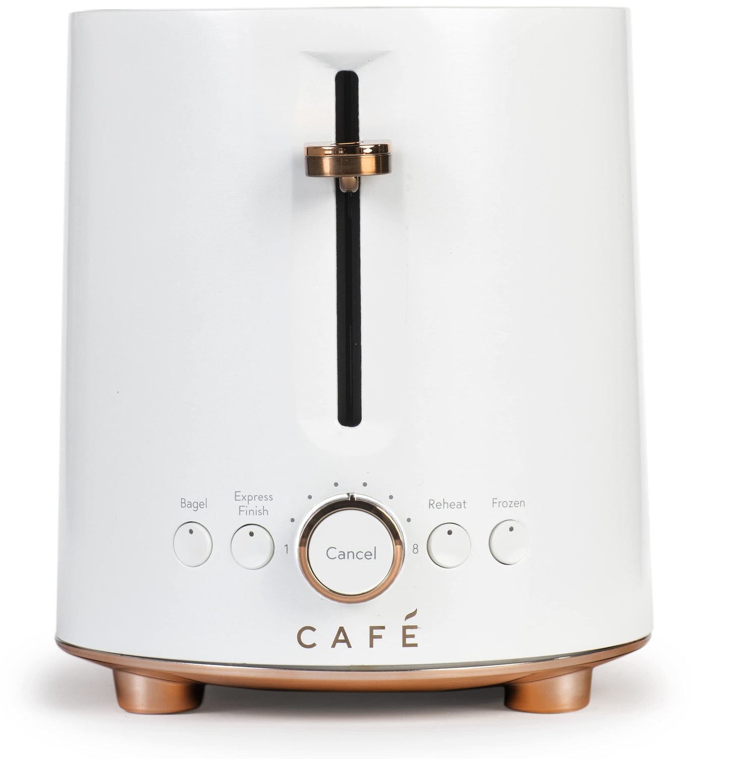 Café Express Finish 2-Slice Toaster | Extra-Wide Slots, Extra Lift for Waffles, Pastries, Texas Toast & More | 4 Pre-Set Functions, 8 Shade Options | Countertop Kitchen Essentials | Matte White C101