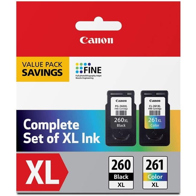 Canon PG-260 XL-CL-261 Color XL Value Pack Printer Ink - Black
