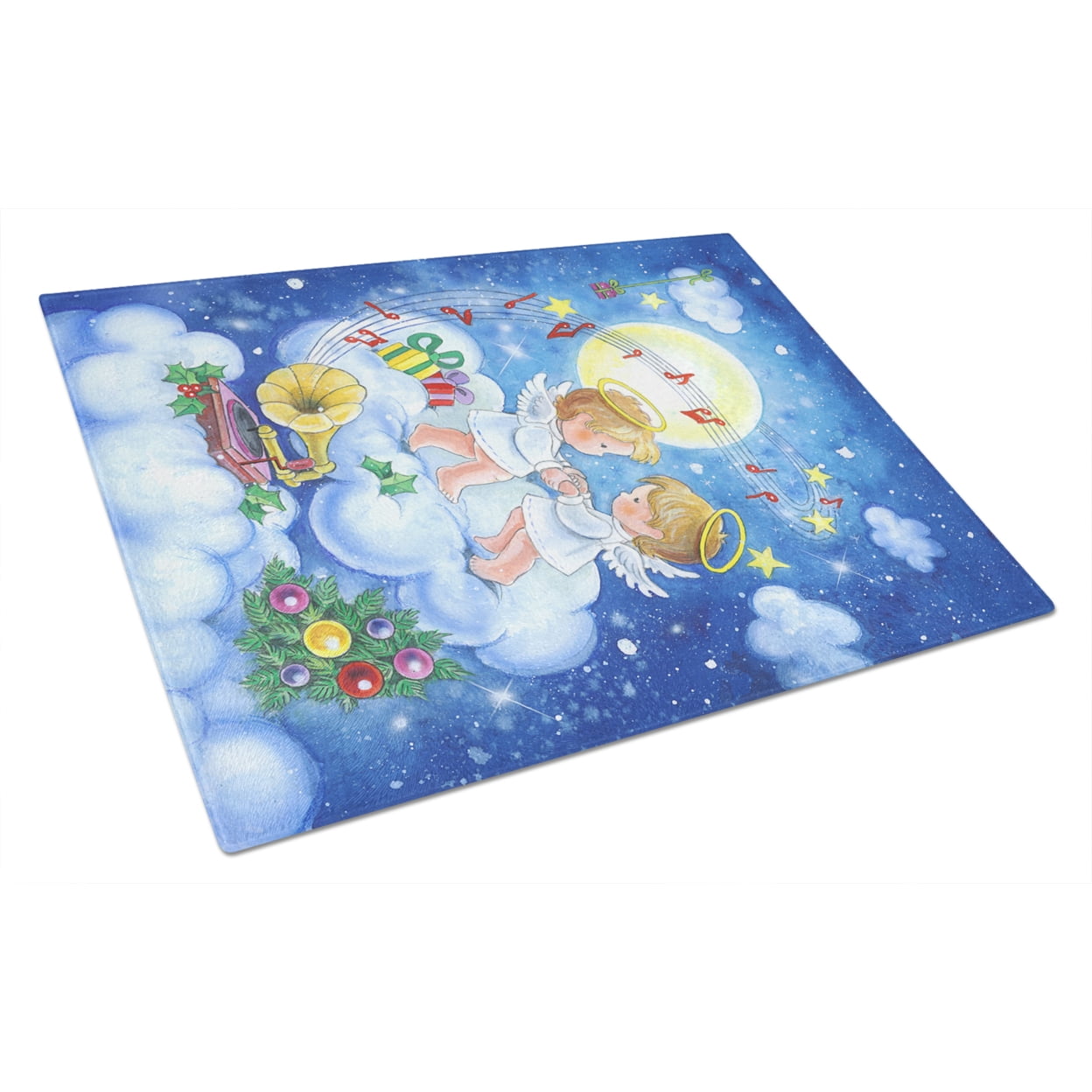 Caroline's Treasures APH3790LCB Angels Making Music Together Glass Cutting Board Large, 12H x 16W, multicolor