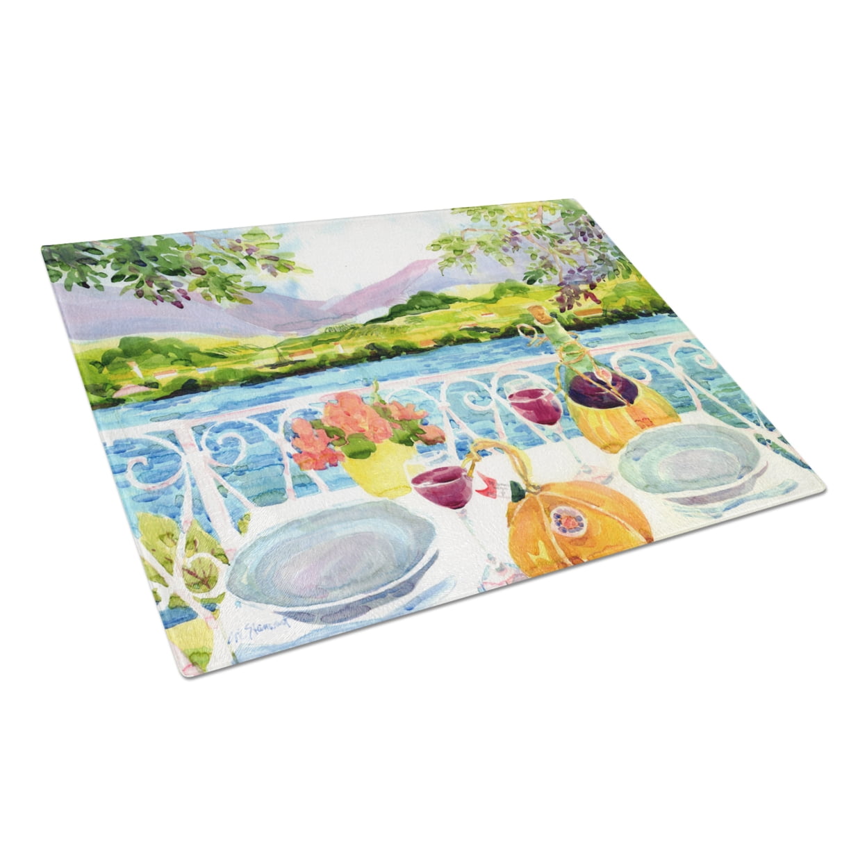 Caroline's Treasures Afternoon of Grape Delights Wine Glass Cutting Board Large