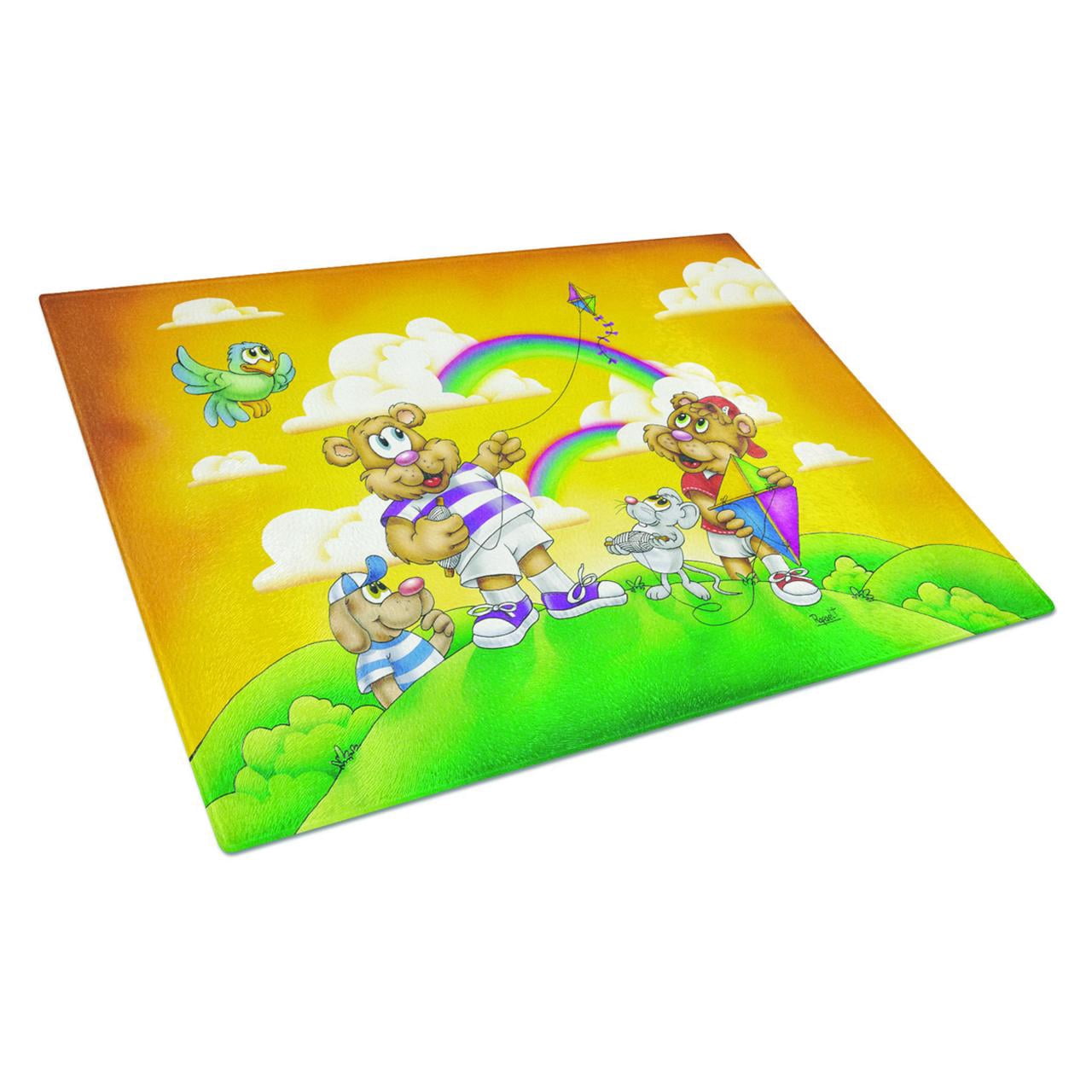 Bears Flying a Kite Glass Cutting Board Large
