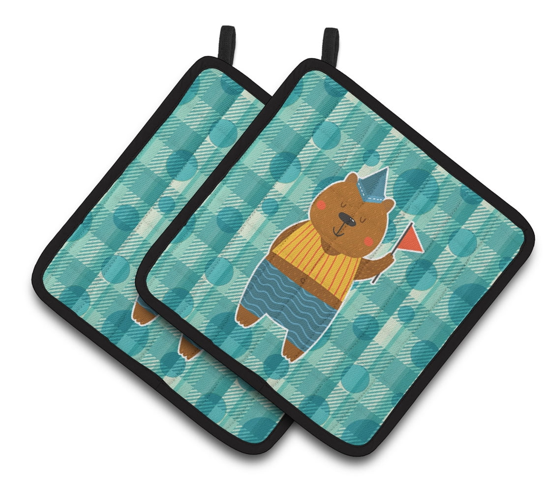 Caroline's Treasures Celebration Bear Pair of Pot Holders