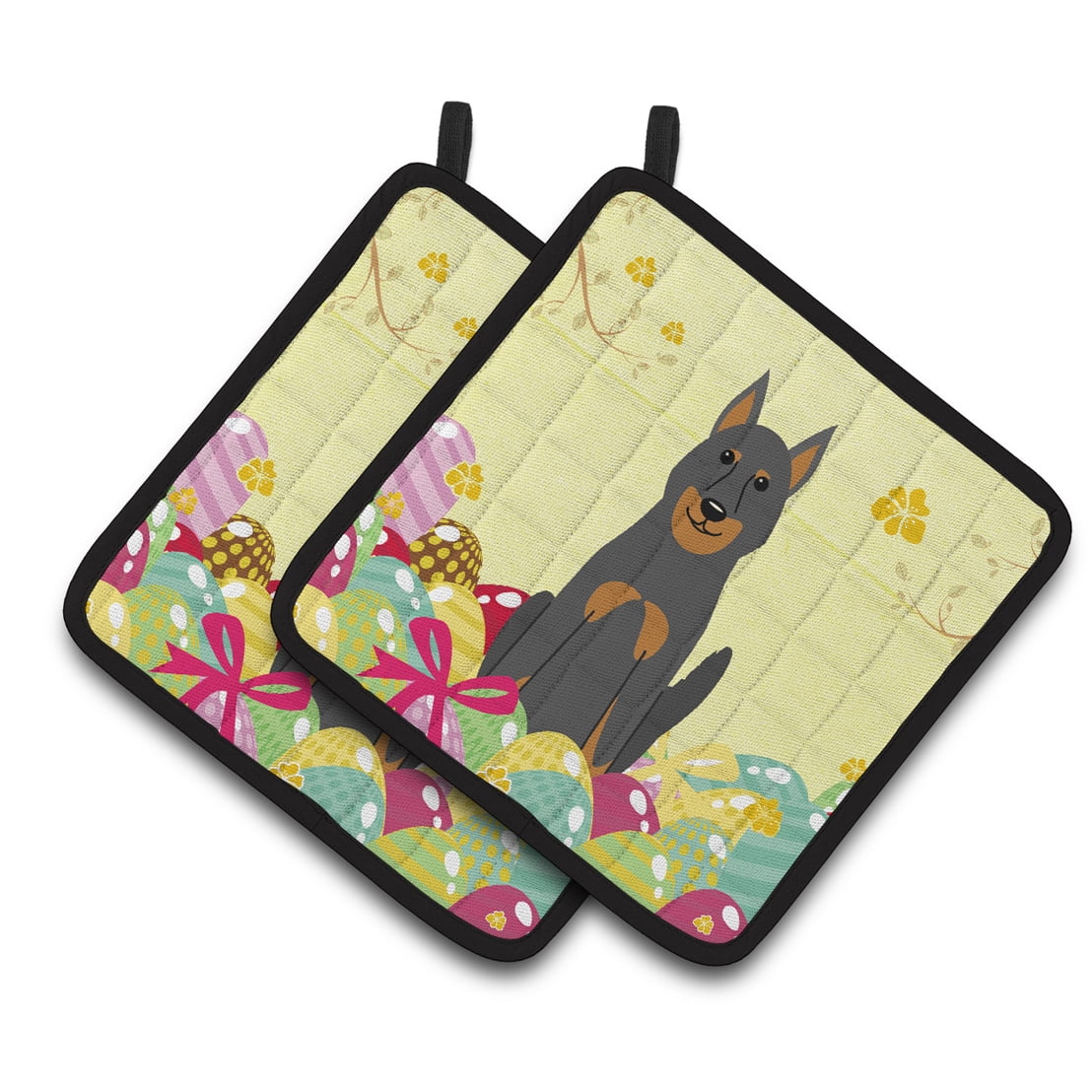Caroline's Treasures Easter Beauce Shepherd Dog Pair of Pot Holders