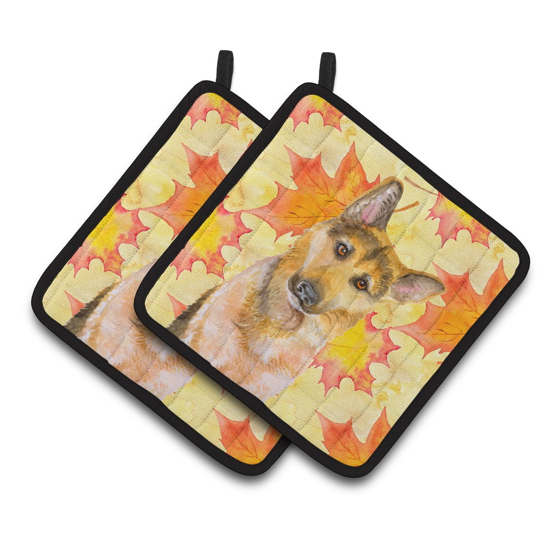 German Shepherd #2 Fall Pair of Pot Holders