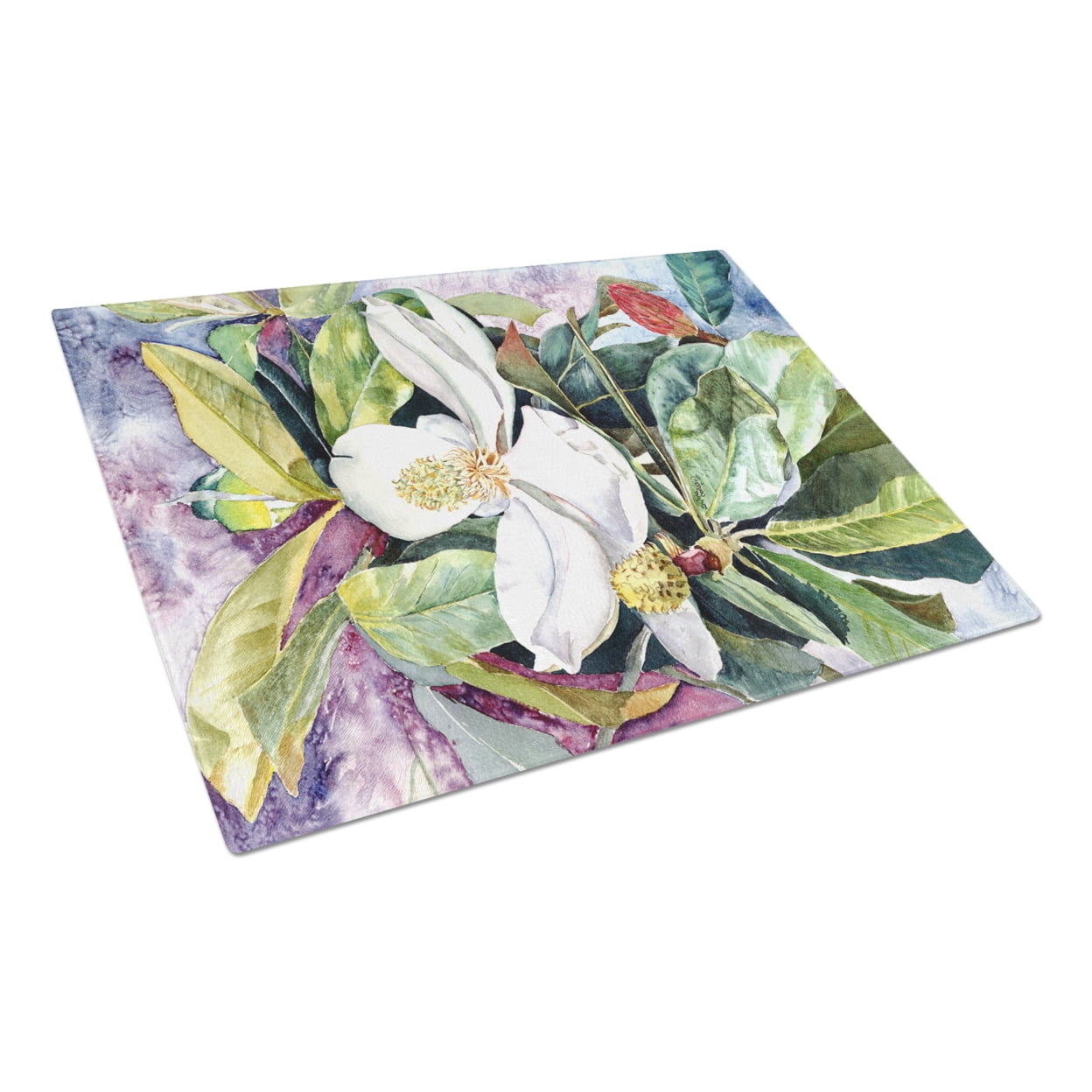 Caroline's Treasures Magnolia Glass Cutting Board Large