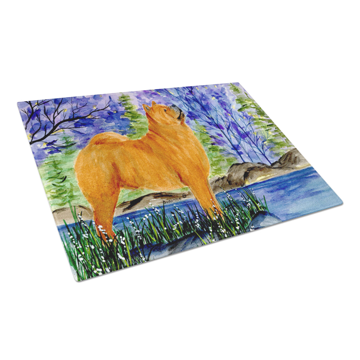Caroline's Treasures SS8600LCB Chow Chow Glass Cutting Board Large, 12H x 16W, multicolor
