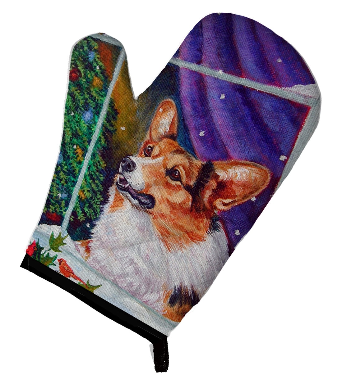 Corgi Christmas Window Oven Mitt