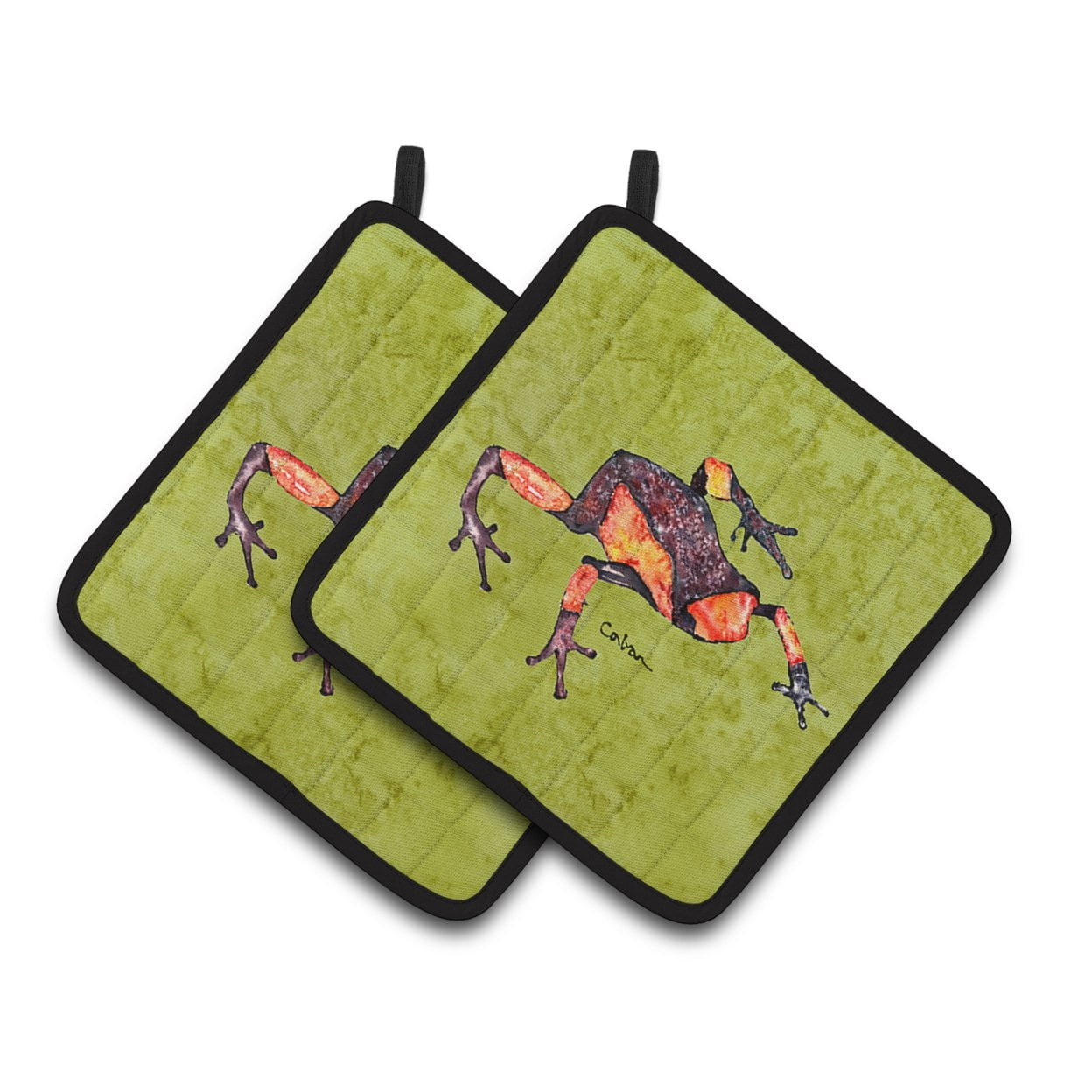 Carolines Treasures 8689PTHD Frog Pair of Pot Holders , 7.5HX7.5W, multicolor
