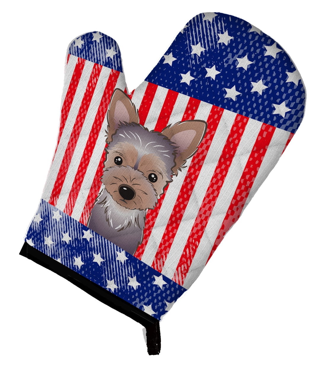 American Flag and Yorkie Puppy Oven Mitt