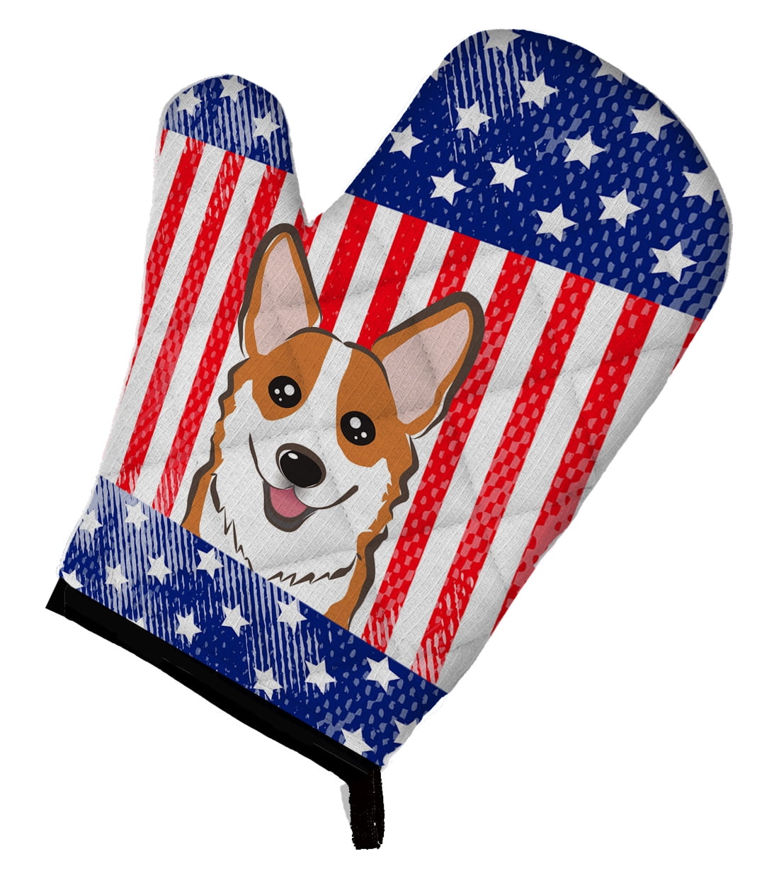 Carolines Treasures BB2184OVMT American Flag and Red Corgi Oven Mitt Large multicolor