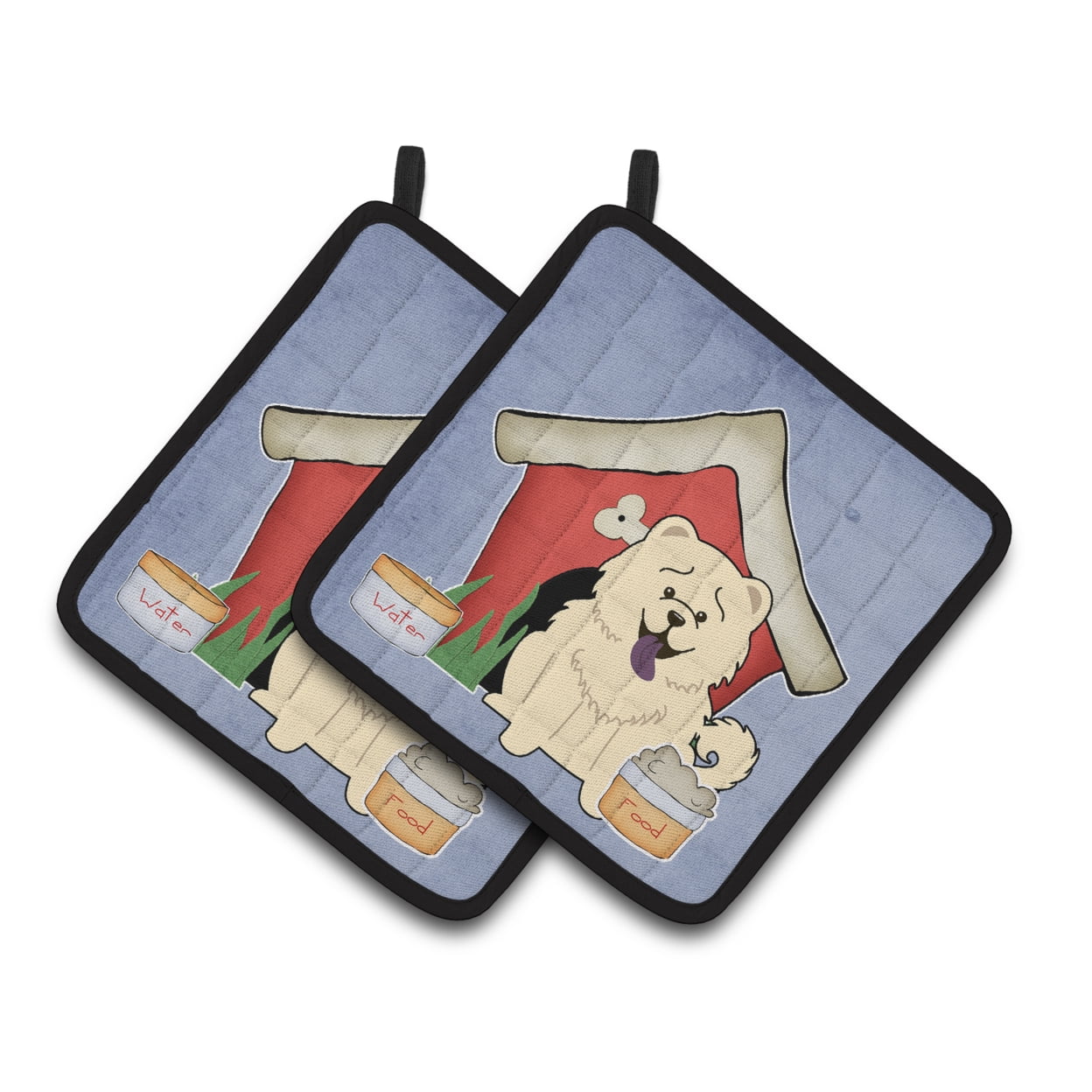 Carolines Treasures BB2894PTHD Dog House Collection Chow Chow White Pair of Pot Holders 7.5HX7.5W multicolor