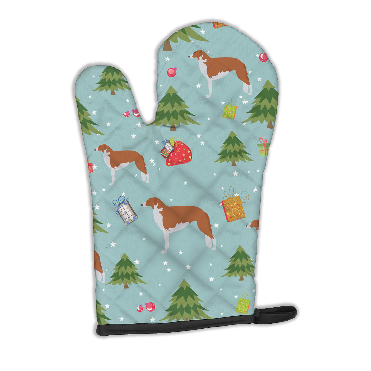 Christmas Borzoi Russian Greyhound Oven Mitt