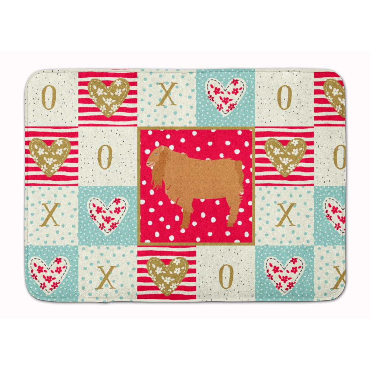 Carolines Treasures CK5312RUG American Lamancha Goat Love Machine Washable Memory Foam Mat Red 19 X 27" multicolor