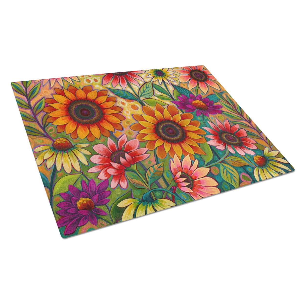 Carolines Treasures PPD3014LCB Fall Sunflower Surprise Glass Cutting Board Large, 12H x 16W, multicolor