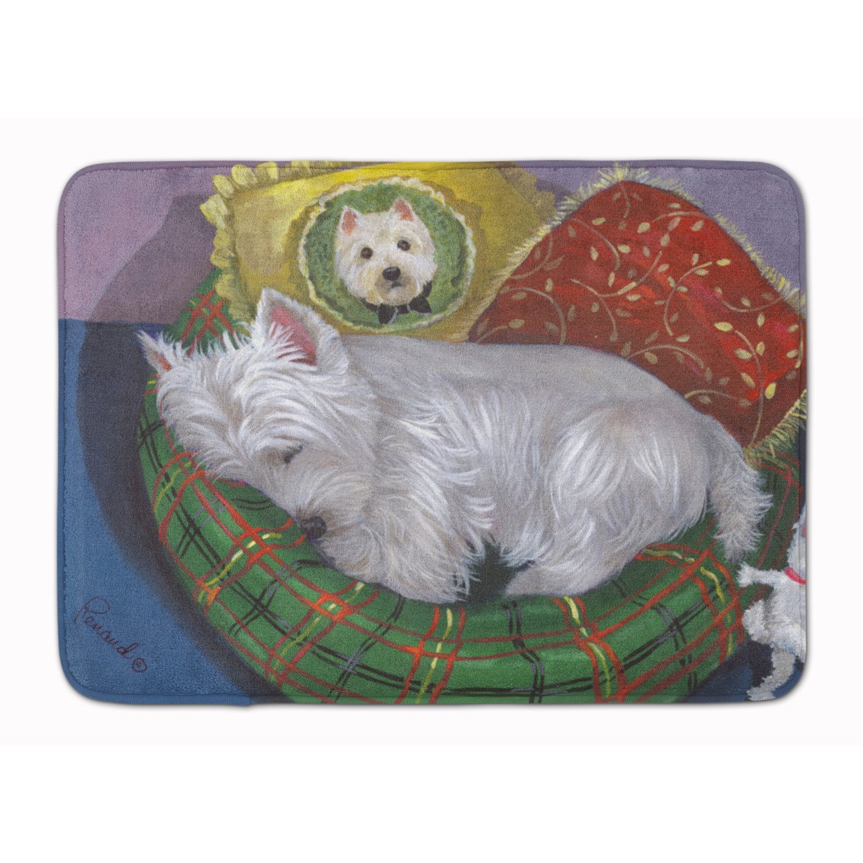 Carolines Treasures PPP3282RUG Westie Precious Toto Bath Mat Machine Washable Anti-fatigue Memory Foam Kitchen Rug 19