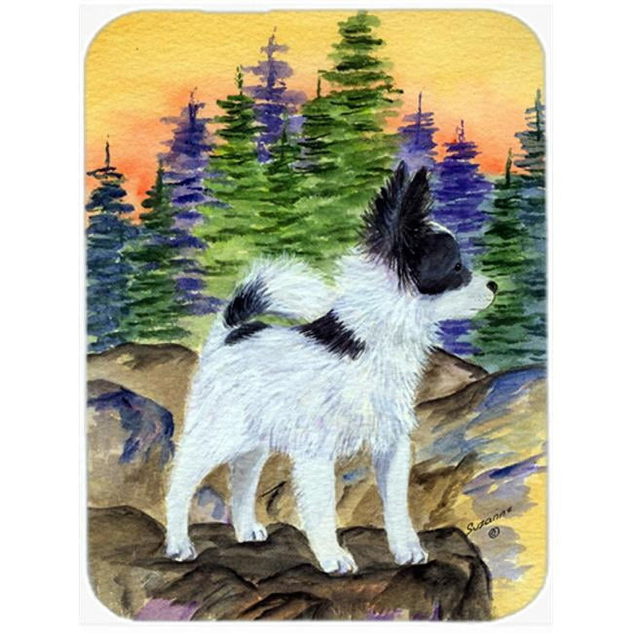 Carolines Treasures SS8194LCB Papillon Glass Cutting Board Large, 12H x 16W, multicolor