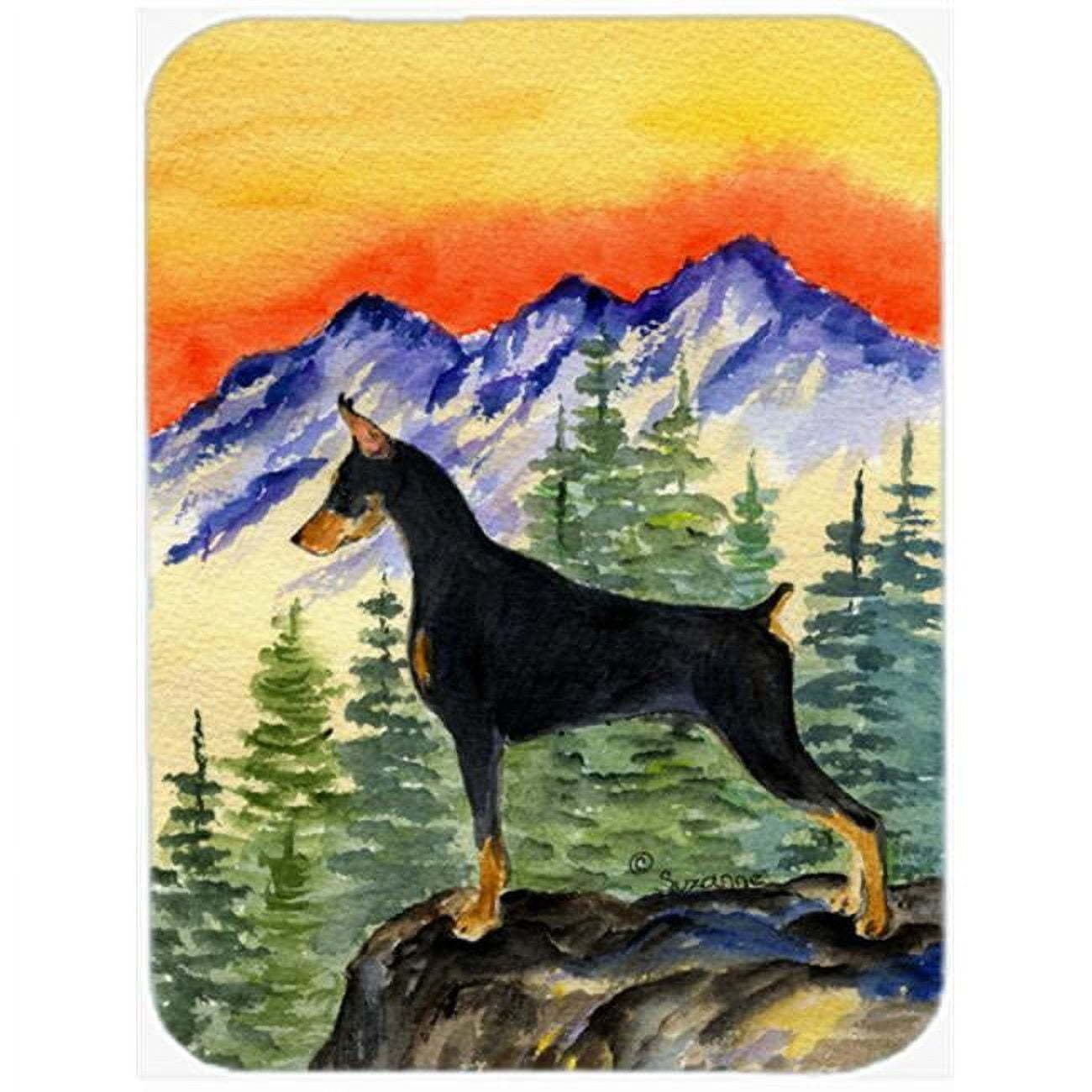 Carolines Treasures SS8284LCB Doberman Glass Cutting Board Large, 12H x 16W, multicolor