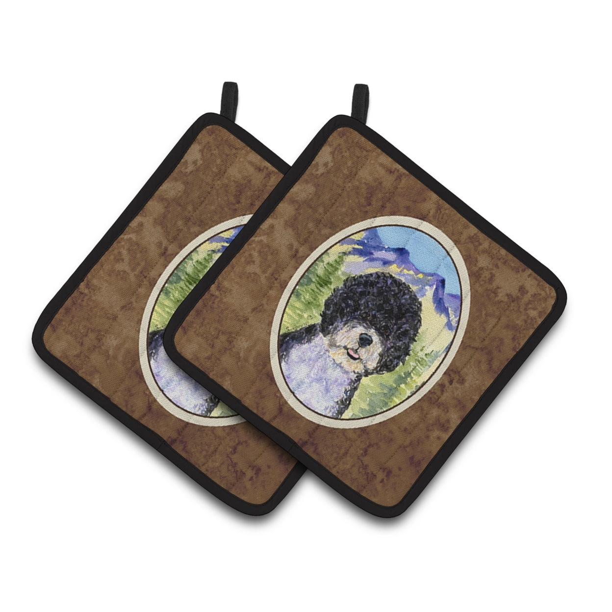 Carolines Treasures SS8303PTHD Portuguese Water Dog Pair of Pot Holders, 7.5HX7.5W, multicolor