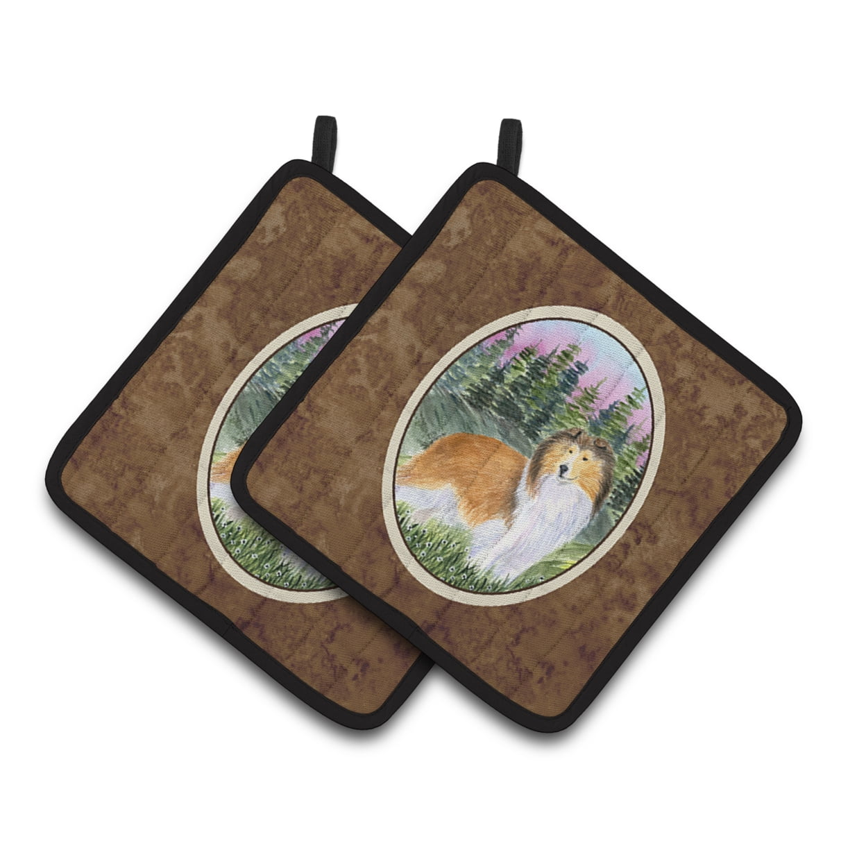 Carolines Treasures SS8321PTHD Sheltie Pair of Pot Holders, 7.5HX7.5W, multicolor