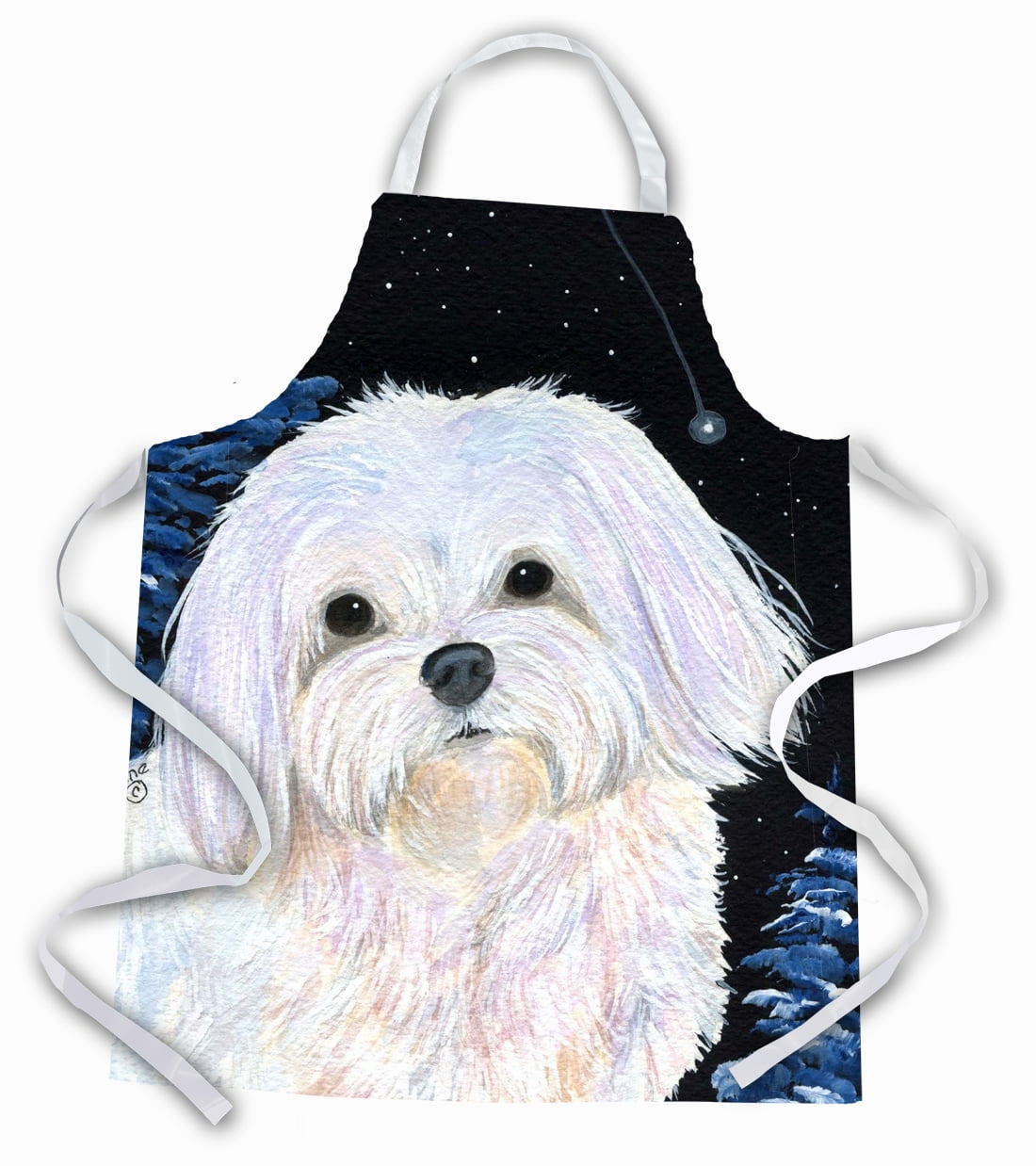 Carolines Treasures SS8460APRON Starry Night Maltese Apron Large multicolor