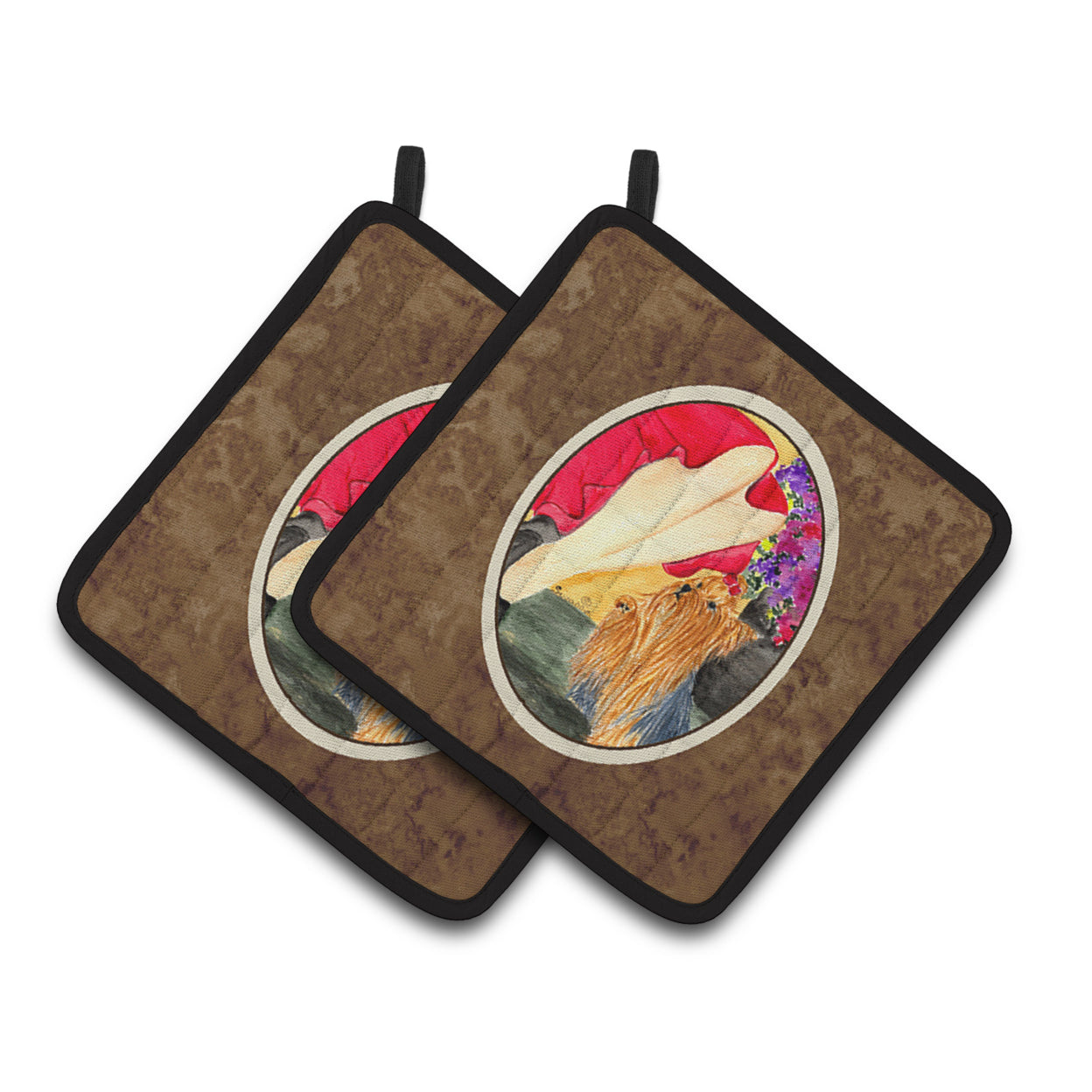 Carolines Treasures SS8522PTHD Lady with her Yorkie Pair of Pot Holders, 7.5HX7.5W, multicolor