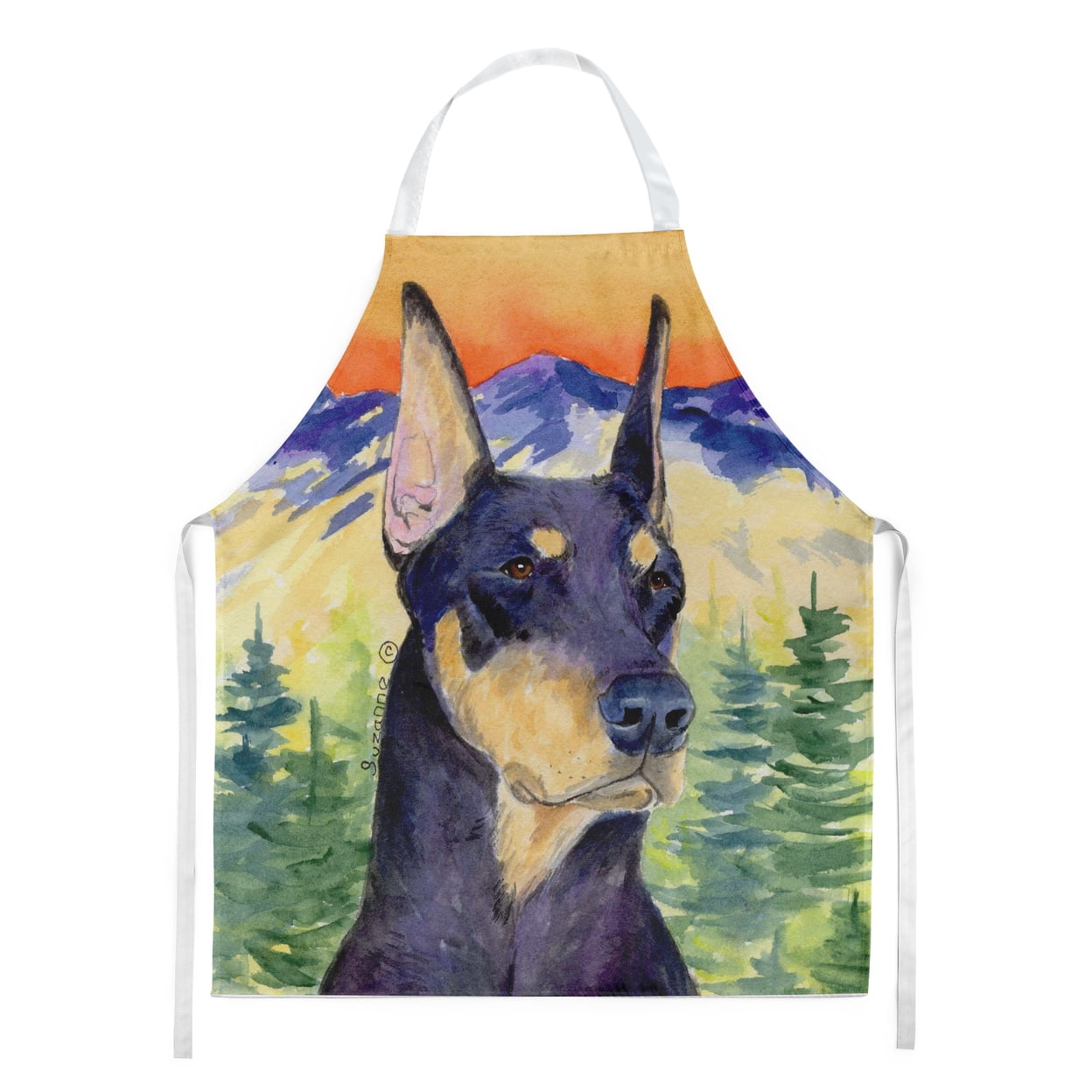 Carolines Treasures SS8658APRON Doberman Apron Large multicolor