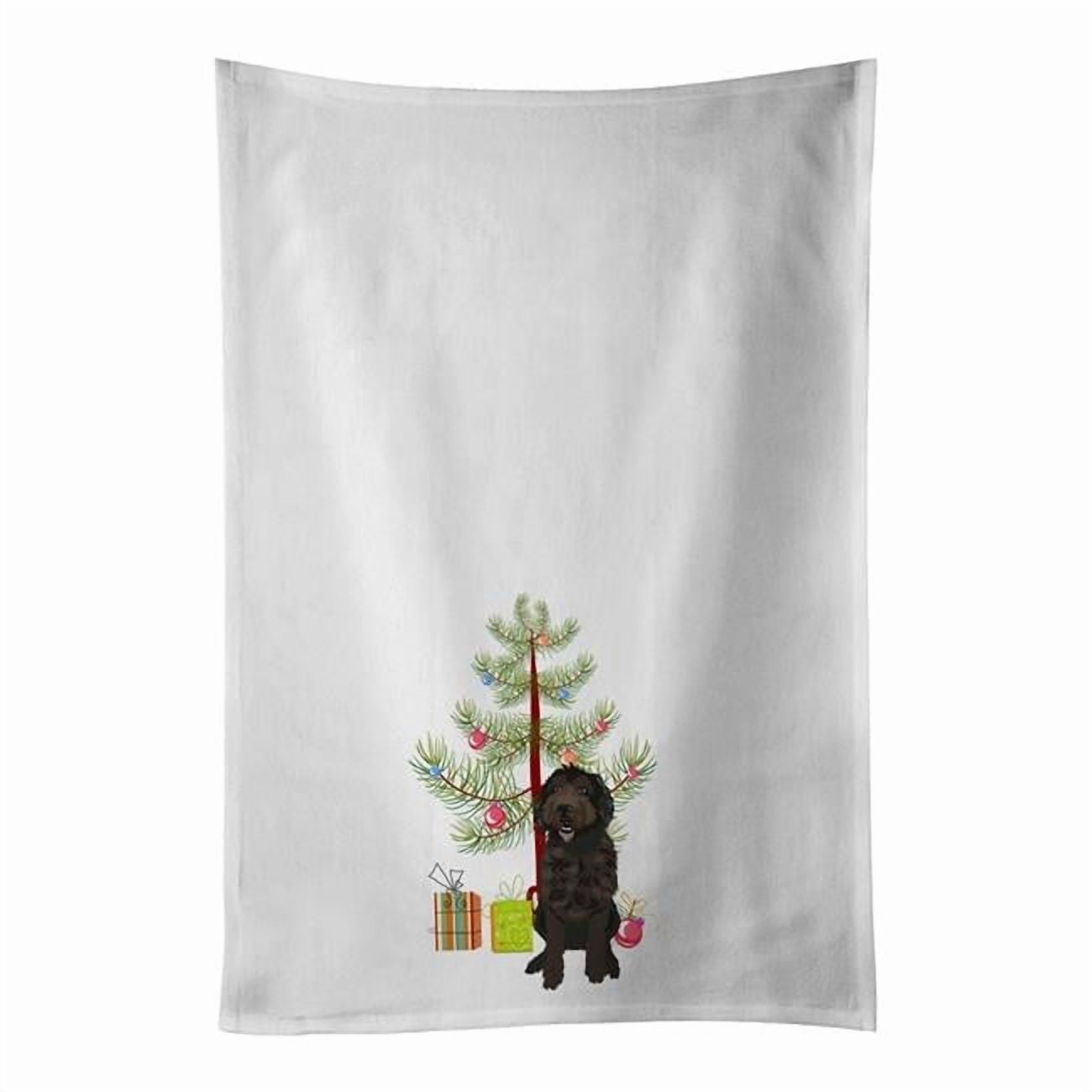 Carolines Treasures WDK3009WTKT 28 x 19 in. Unisex Doodle Chocolate No.1 Christmas White Dish Towels Kitchen Towel - Set of 2