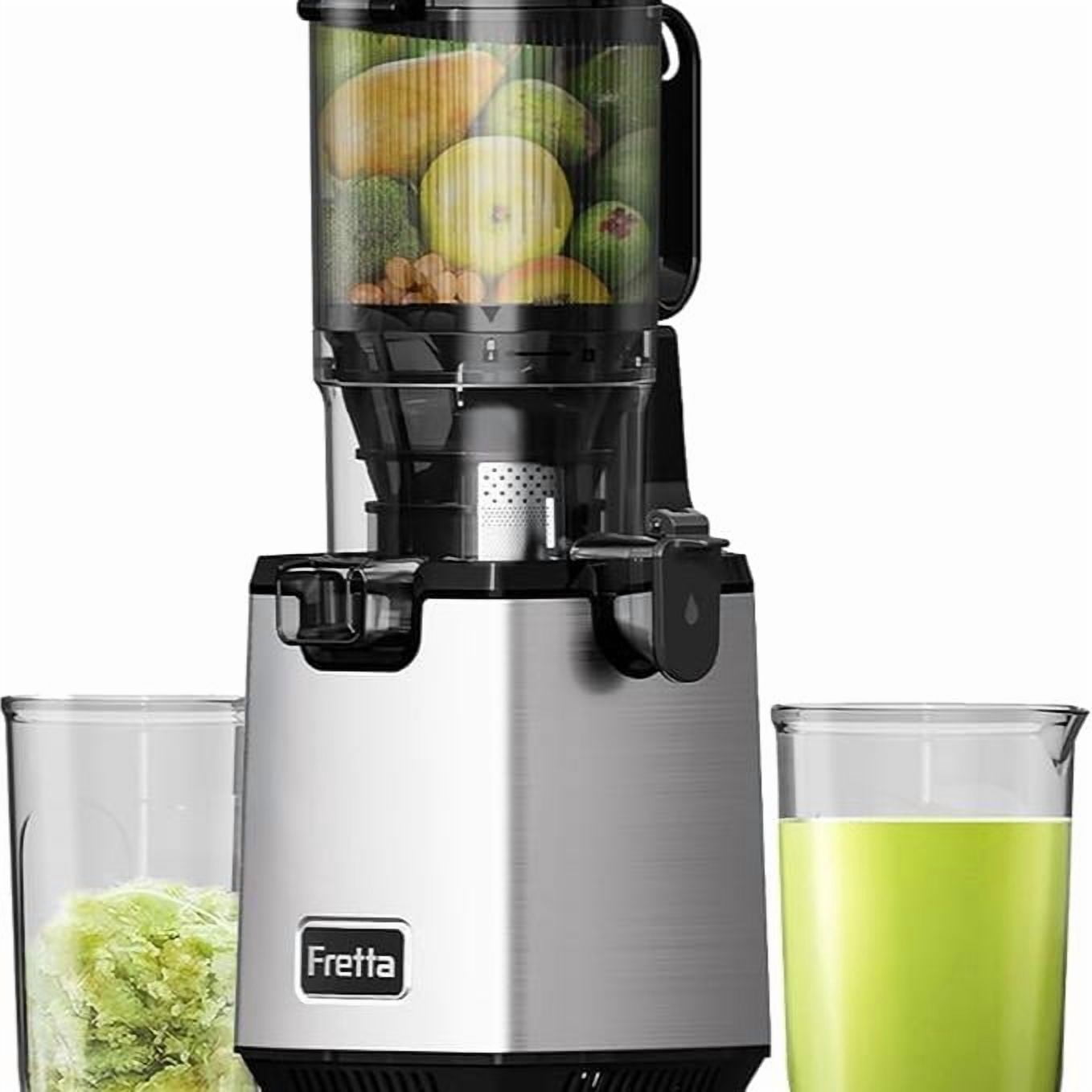 Cold Press Juicer with 5.3" Feed Chute, Slow Masticator Juicer Machines, For Whole Vegetables and Fruits, High Yield, Easy to Clean Springtok Steel