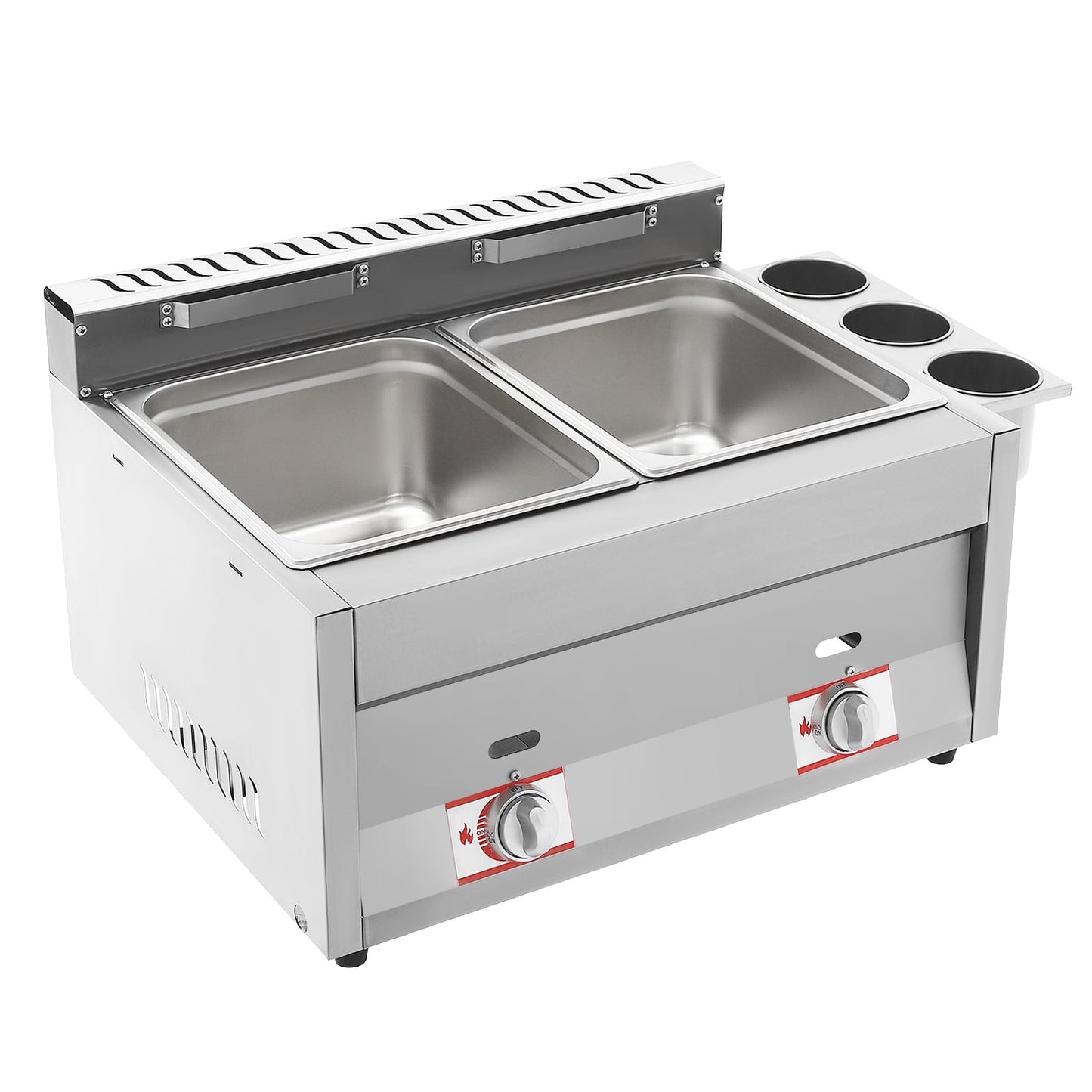 Commercial Gas Deep Fryer – Dual Basket Fryer with 6.34 Qt Oil Capacity Each, Quick Heat-Up, Energy-Saving Design, and Anti-Splatter Lids for Kitchens