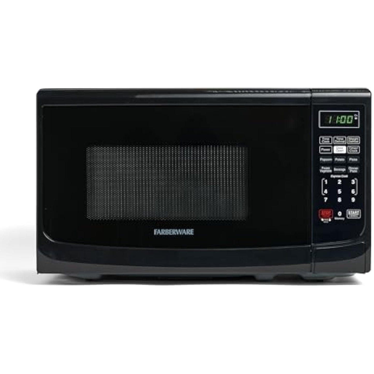 Compact Countertop Microwave with Child Lock & LED Lighting - 0.7 Cu. Ft., Grey Interior, Retro Black - Space-Saving Deal for Apartments & Dorms | Energy Efficient, Safe for Kids, Compact Design