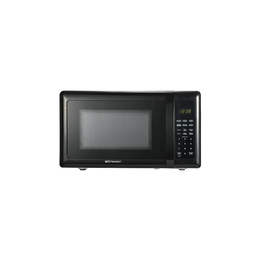 Compact Countertop Microwave Oven 0.7 Cu. Ft. Black - Child-Safe Lock & 6 Auto Menus, 700W - Space-Saving Design for Small Kitchens