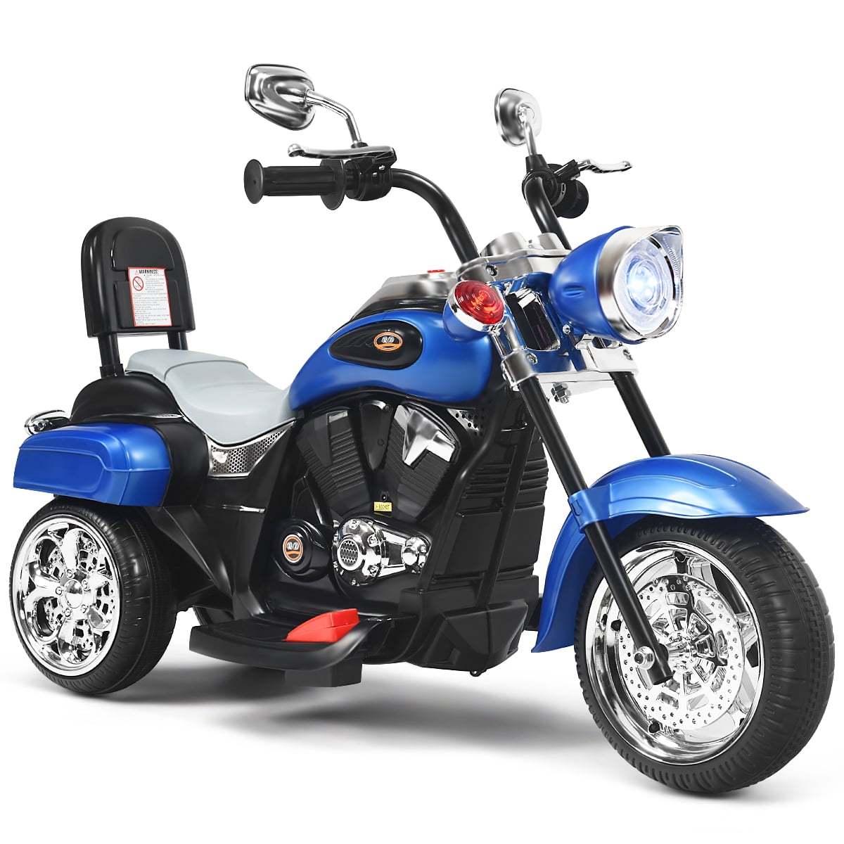 Costway 3 Wheel Kids Ride On Motorcycle 6V Battery Powered Electric Toy White