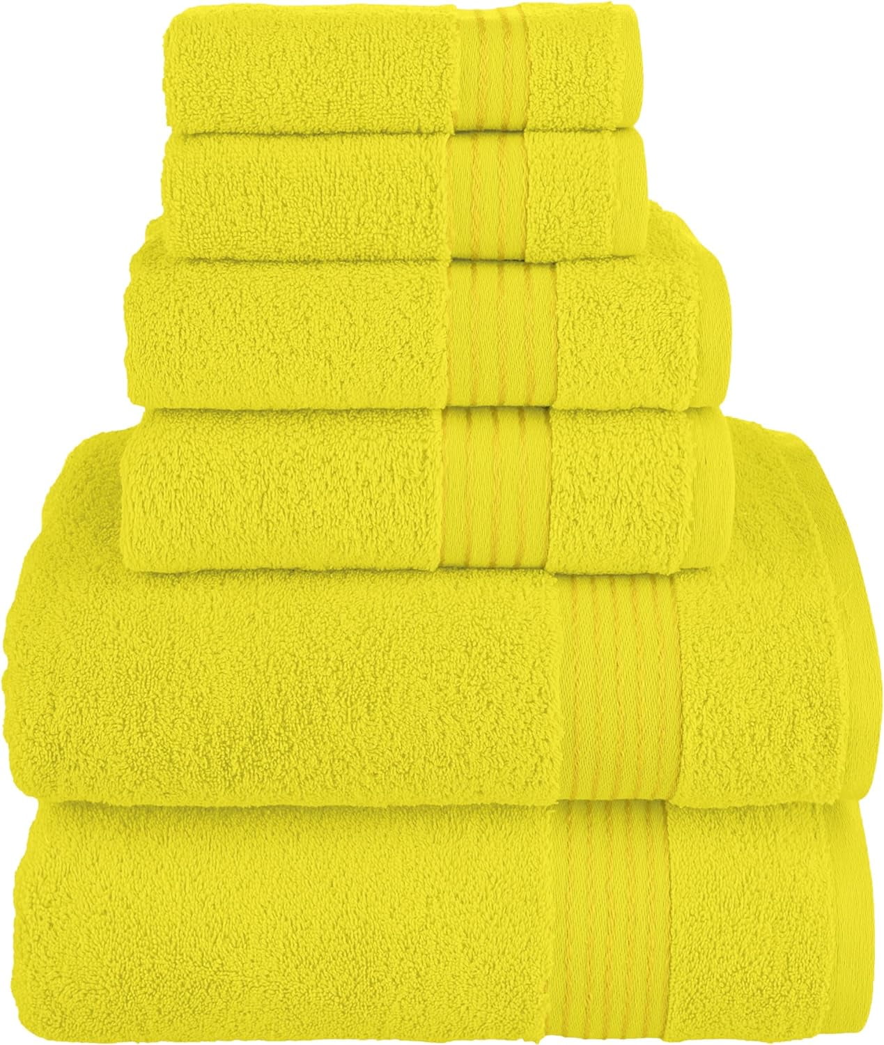Cotton 100 % Highly Absorbent Shower Towels, Yellow