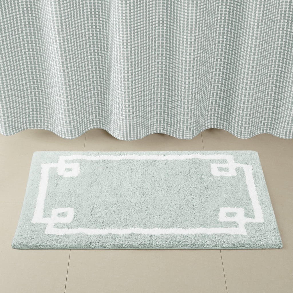Cotton Tufted Bath Rug 20x30 Inches Medium Pile Bathroom Mat Soft Comfortable with Non-Slip Latex Backing Hotel Style for Bathroom Shower Tub