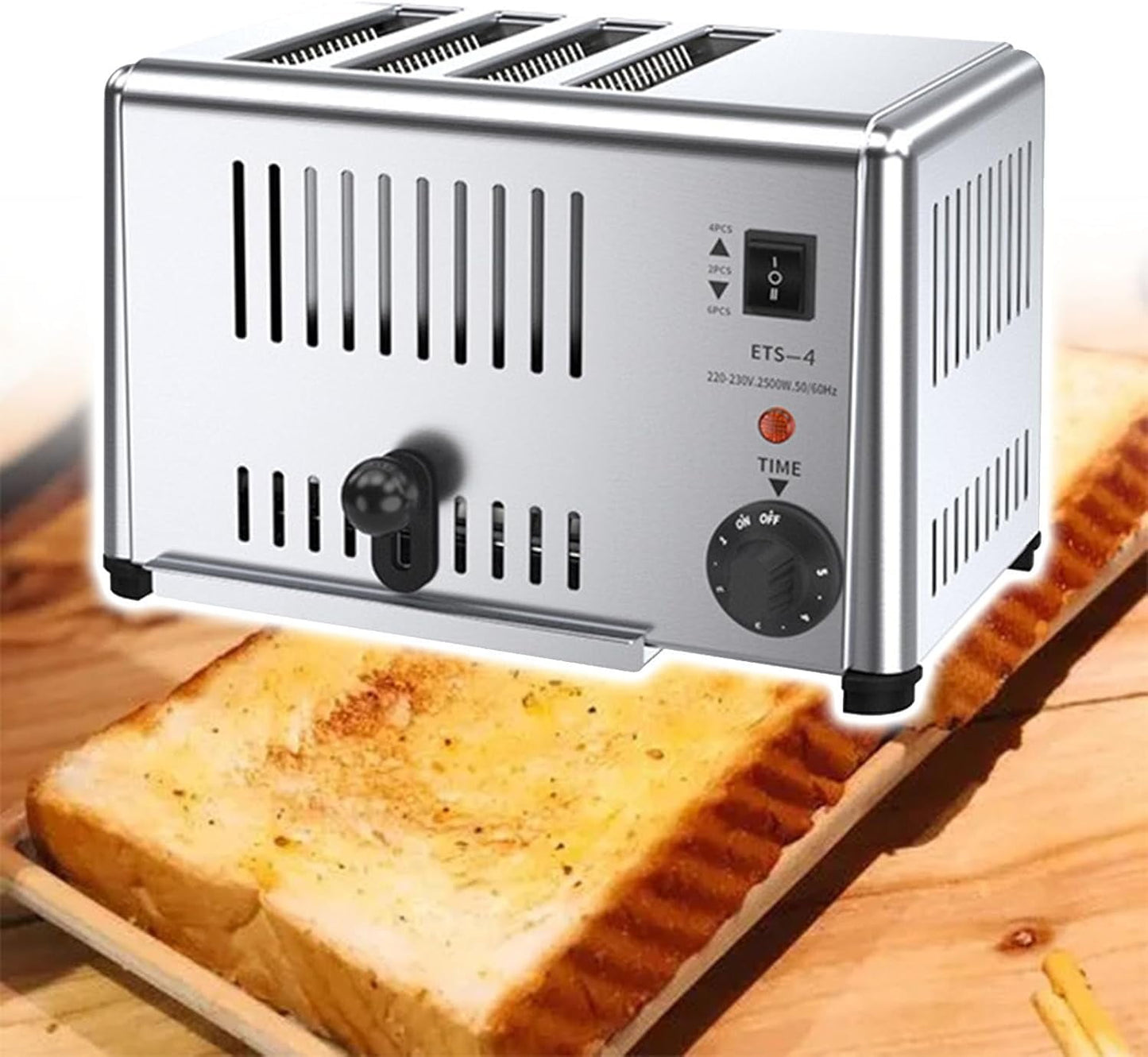 Countertop Commercial Toaster Ovens with Wide Slots & Removable Crumb Tray, Waffle Toaster Bread Machine for Home Kitchen, 4 Slice