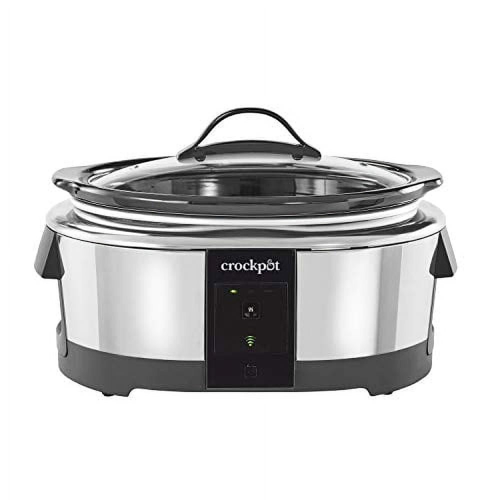Crock-Pot Slow Cooker 6-Quart Programmable Stainless Steel 2139005, Works with Alexa