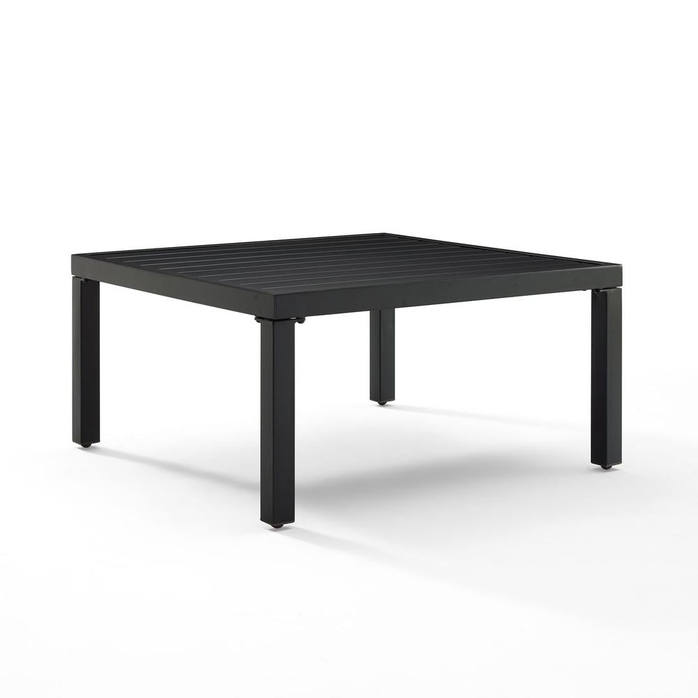 Crosley Furniture Piermont Modern Metal Outdoor Sectional Coffee Table in Black