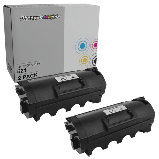 DI Ink Cartridges Replacements for Lexmark 521 52D1000 2pk Black Compatible Model: Lexmark 521, 52D1000
