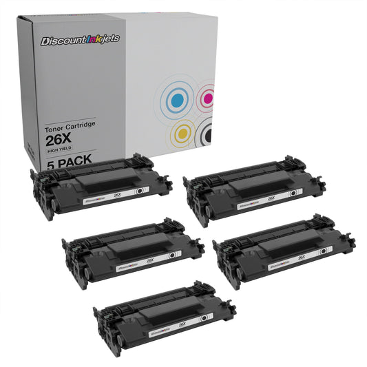 DI Toner Cartridge Replacements for HP 26X CF226X High Yield (5 Pack-Black) Compatible with LaserJet Pro M402dn, M402dne, M402dw, M402n, M426dw, M426fdn, M426fdw