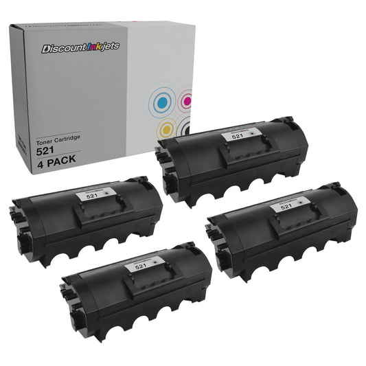 DI Toner Cartridge Replacements for Lexmark 521 52D1000 (Black, 4-Pack) Compatible with the following Lexmark MS printers: MS810de, MS810dn, MS810dtn, MS810n, MS811dn, MS811dtn