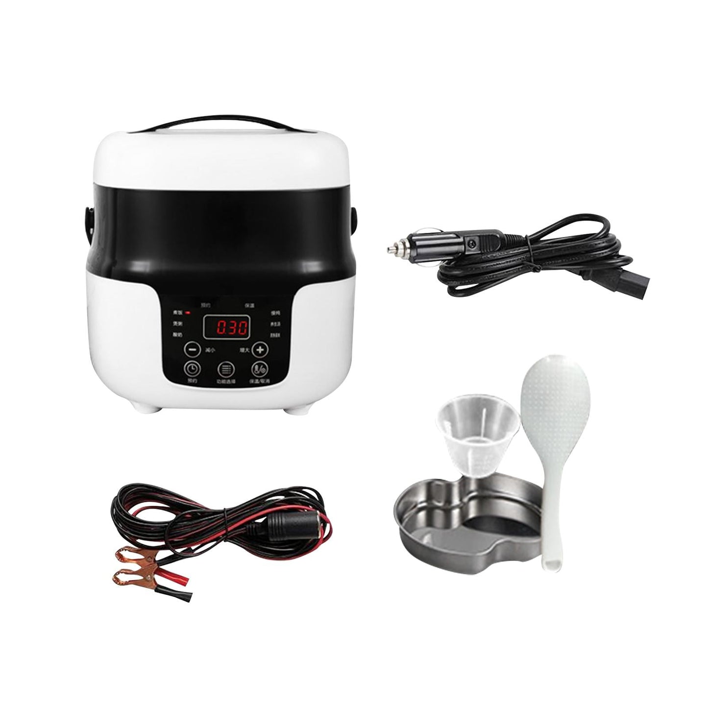 DOMELAY 24V 220V Portable Car 2L Electric Rice Cooker Versatile 20x20cm Food Steamer