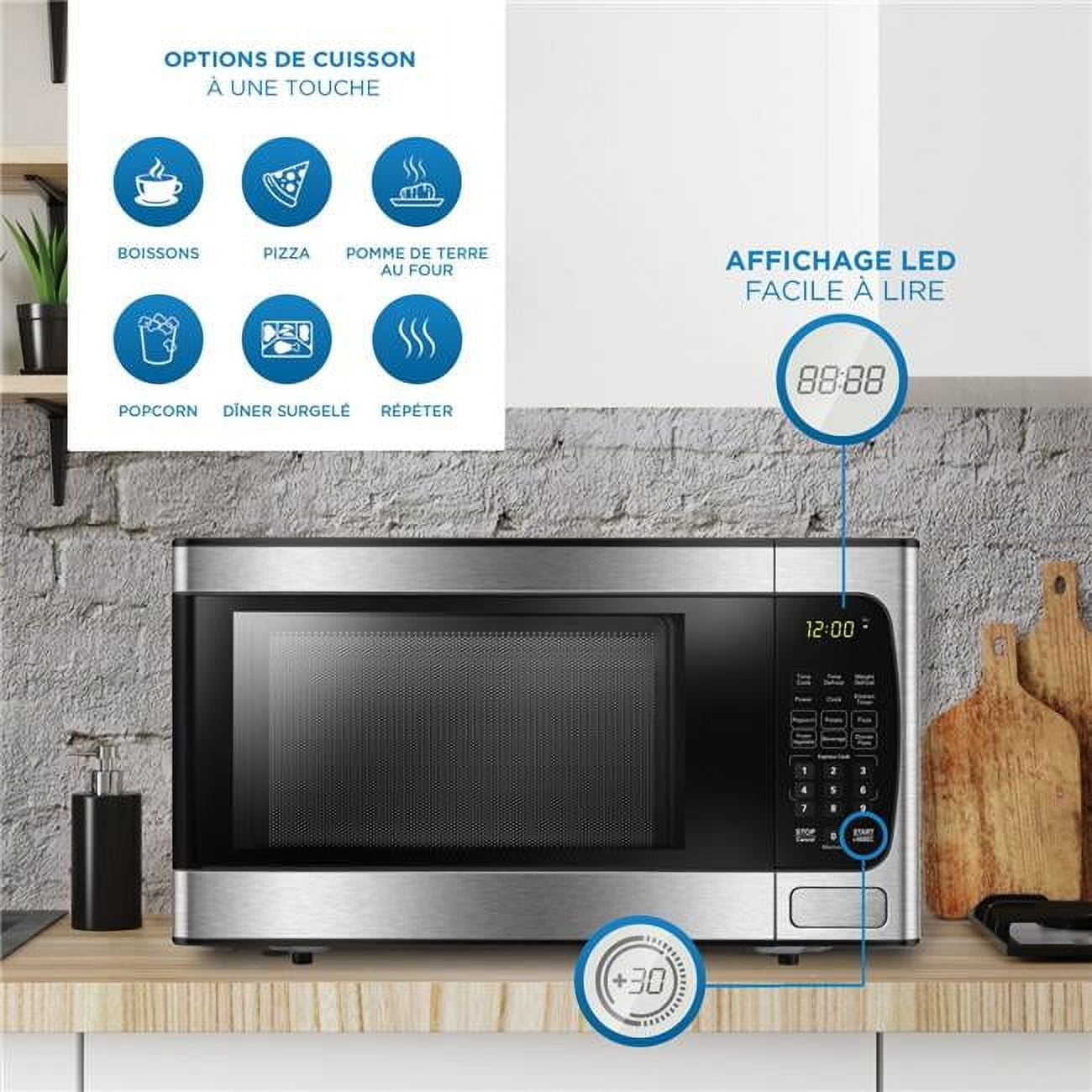 Danby 0.9 cu. ft. Countertop Microwave, Stainless Steel
