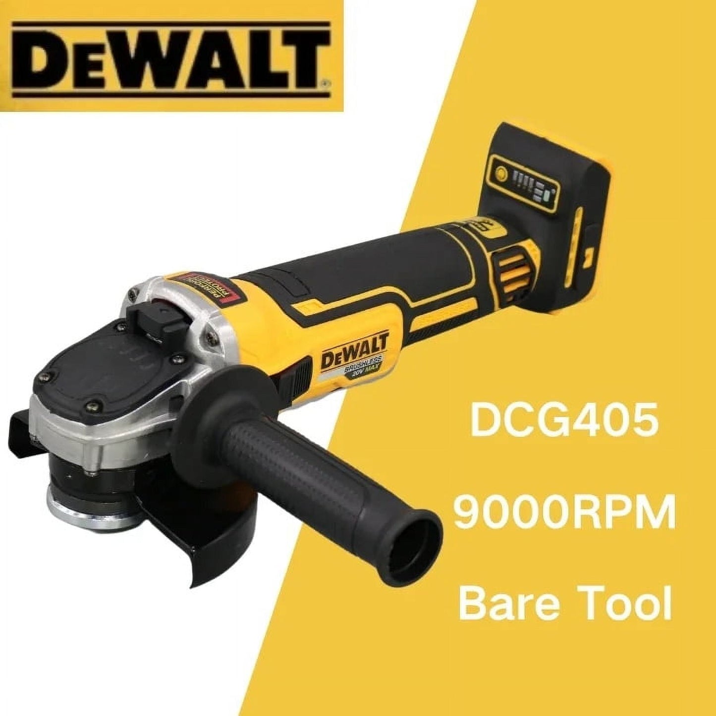 DeWalt® Brushless Flat Head Angle Grinder, Bare Machine Tool, Cutting Machine, 4-1/2 inch,20V Lithium Battery, DCG405, 125mm (Bare Tool Only)