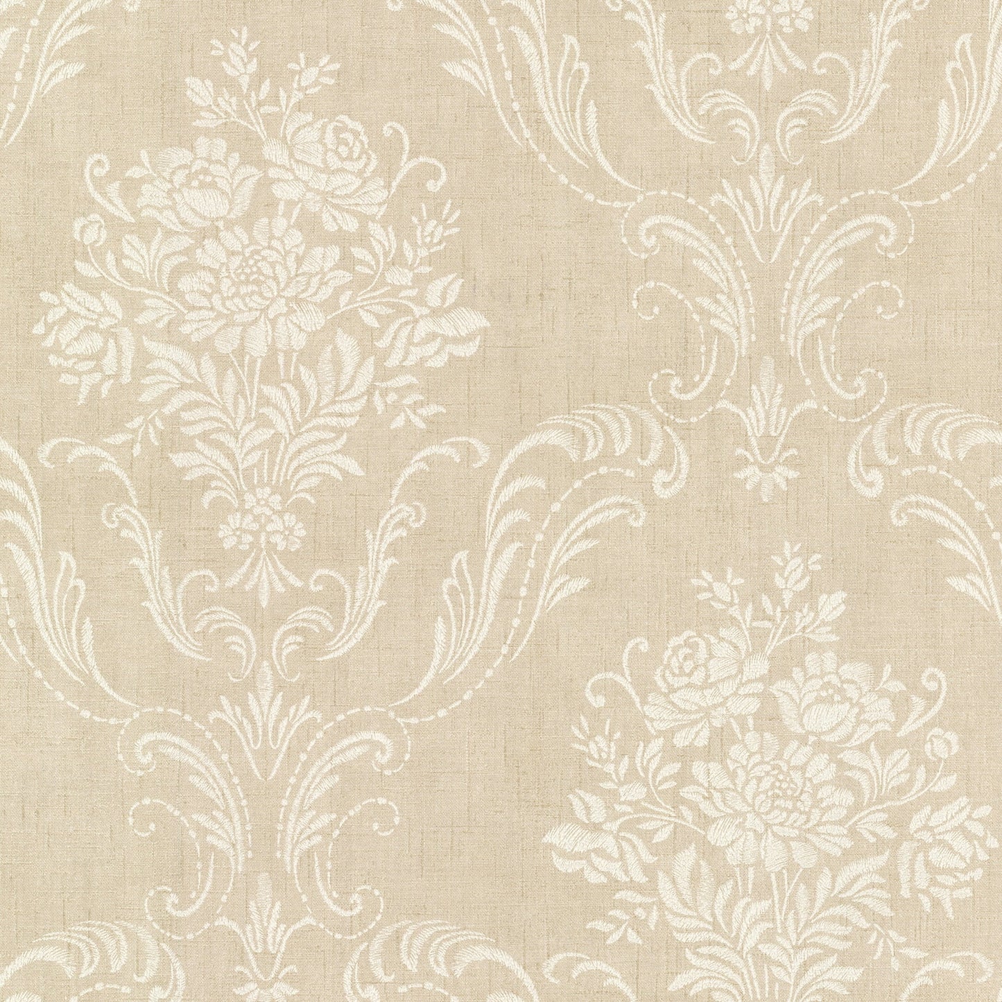 Decorline Manor Beige Floral Damask Wallpaper