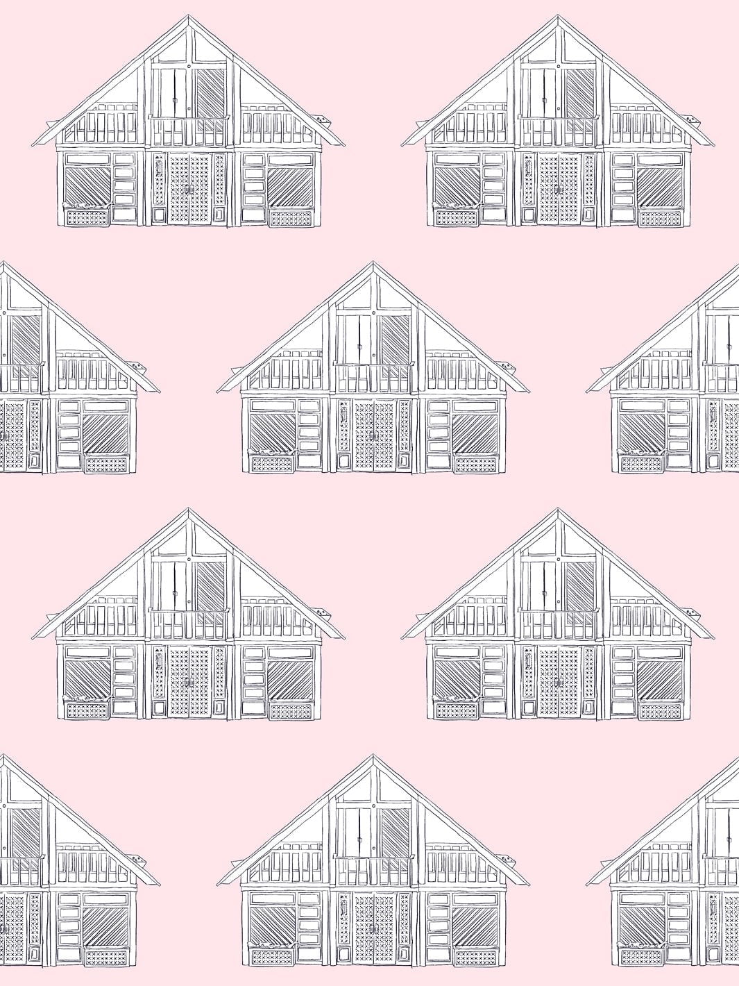 Dreamhouse Classic Removable Vinyl Wallpaper by Barbie - Pink