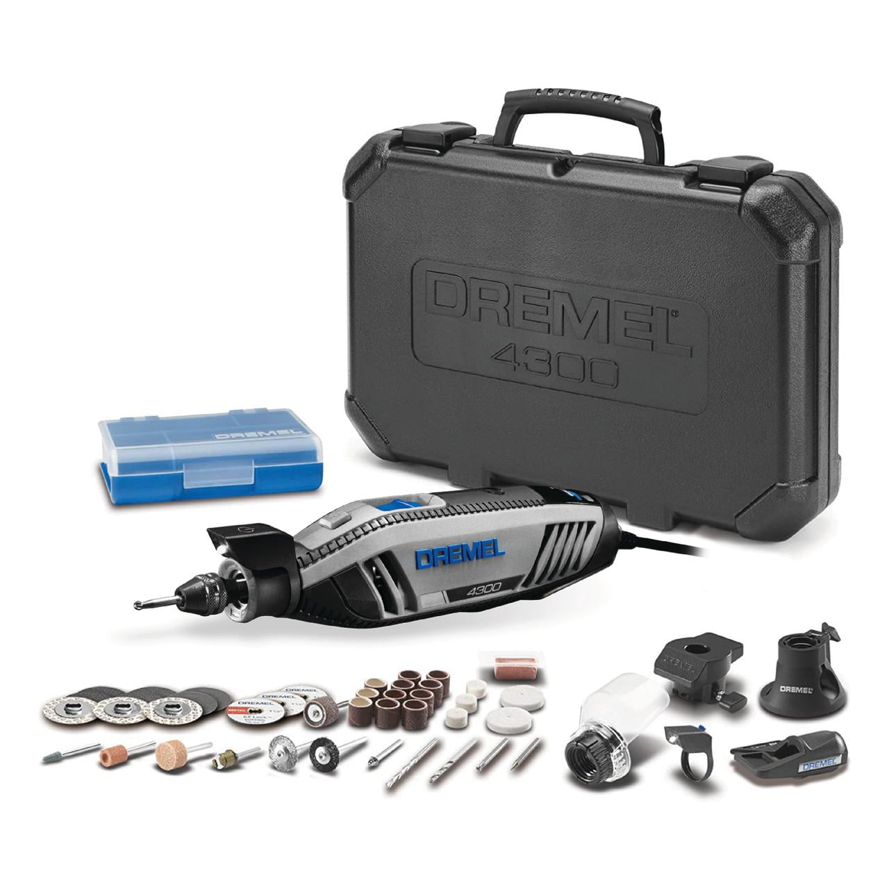 Dremel 4300-5/40 Corded Variable Speed Rotary Tool with 5 Attachments, 40 Accessories & Dremel Soft Case, 1.8A/120Volts