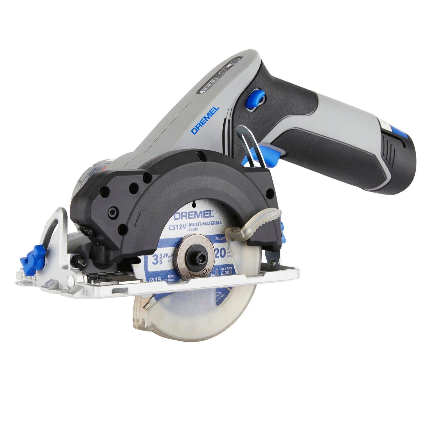 Dremel Blueprint 12V Compact Circular Saw with Integrated Laser Guide, 2Ah Li-Ion Battery and 3 3/8"Multi Material Blade (CS12V-S1)